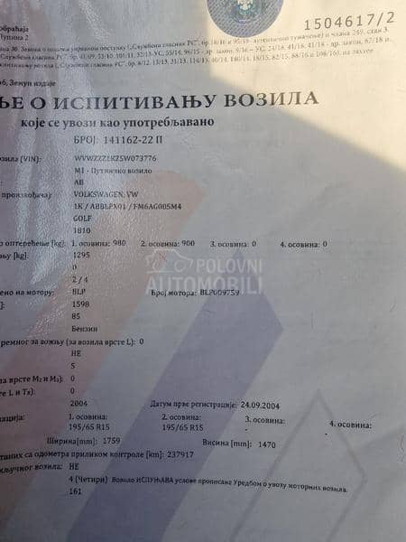 Volkswagen Golf 5 1,6 fsi