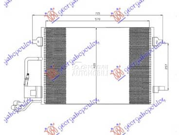 HLADNJAK KLIME (575x425x16) za Volkswagen Passat B5.5 od 2000. do 2005. god.