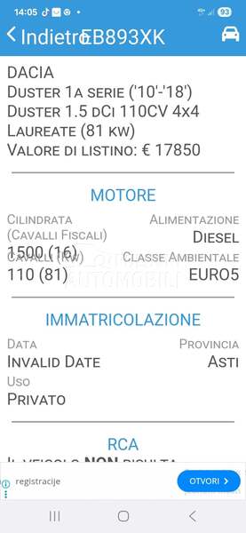 Dacia Duster 1.5 dci.4x4