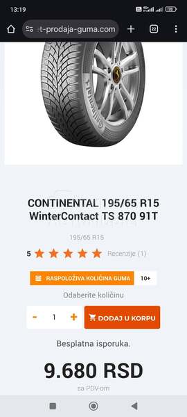 Continental 195/65 R15 Zimska
