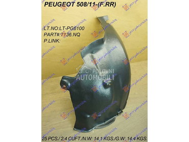 POTKRILO (ZADNJI DEO) Desno za Peugeot 508 od 2011. do 2015. god.