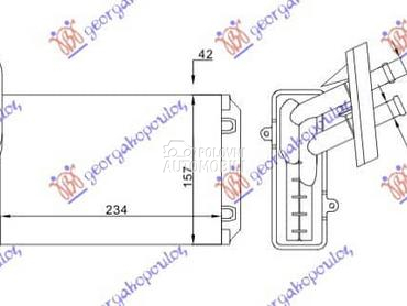 GREJAC KABINE (234x157x42) za Volkswagen Polo od 1994. do 1999. god.