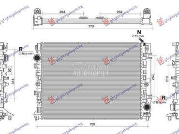 HLADNJAK MOTORA 4.0 BENZIN... za Mercedes Benz C Klasa od 2014. do 2018. god.