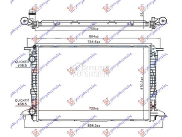 HLADNJAK MOTORA 1.4 TFSi... za Audi A5 od 2016. do 2019. god.