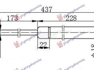 AMORTIZER GEPEK VRATA 350... za Fiat Punto za 2012. god.