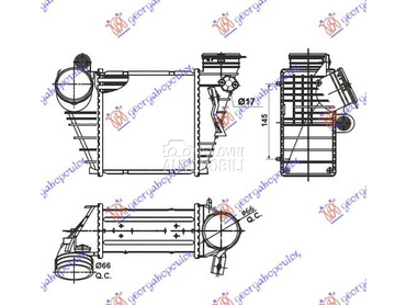 HLADNJAK INTERKULERA 1.9... za Volkswagen Golf 4 od 1998. do 2004. god.