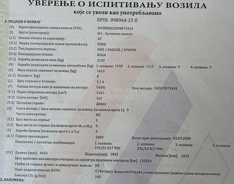 Ford Kuga OVAKVA NEMA