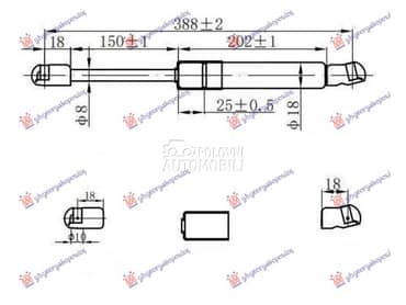 AMORTIZER GEPEK VRATA 3/5... za Daewoo Kalos od 2003. do 2005. god.