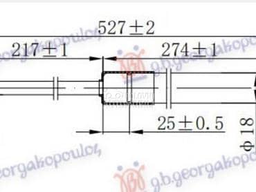 AMORTIZER GEPEK VRATA -07... za Nissan X-Trail od 2001. do 2014. god.