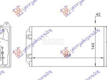 GREJAC KABINE (250x140x42) za Citroen C2 od 2003. do 2008. god.