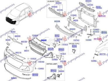 SINA PREDNJEG BRANIKA GORNJA za Hyundai i10 od 2016. do 2019. god.
