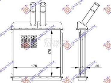 GREJAC KABINE (175x178) za Daewoo Lanos od 1997. do 2008. god.