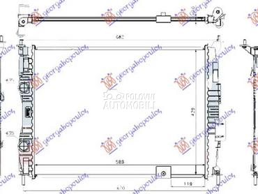 (NEMA) HLADNJAK MOTORA 1.6... za Nissan Qashqai od 2007. do 2010. god.