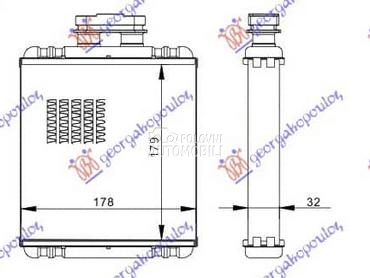 GREJAC KABINE (176x180) za Škoda Fabia od 2010. do 2014. god.