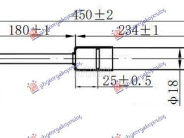 AMORTIZER GEPEK VRATA 385... za Renault Clio od 2006. do 2009. god.