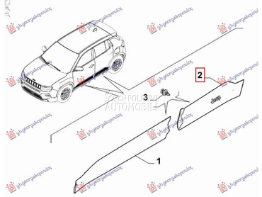 LAJSNA ZADNJIH VRATA Desno za Jeep Avenger za 2022. god.