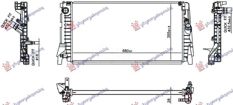 HLADNJAK MOTORA 1.5/1.6/3.0