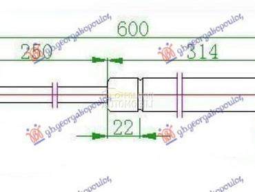 AMORTIZER GEPEK VRATA 330... za Volkswagen Nova Buba od 1998. do 2011. god.