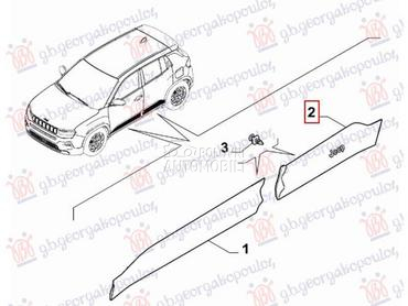 LAJSNA ZADNJIH VRATA Levo za Jeep Avenger za 2022. god.