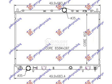 HLADNJAK MOTORA 1.9 TD... za Volvo S40 od 1995. do 2000. god.
