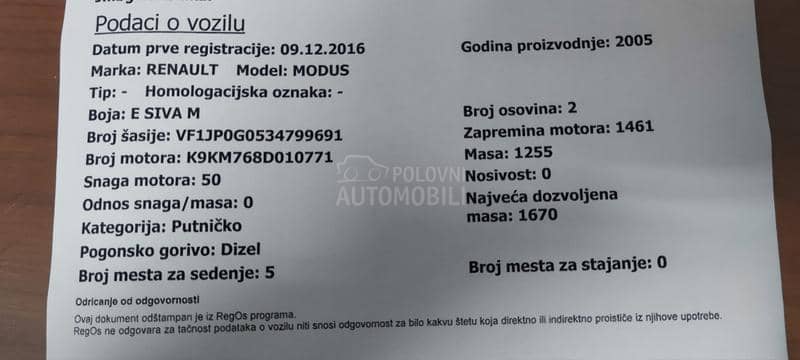 Renault Modus 1.5 dci
