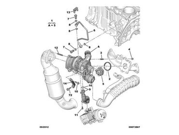 Sraf Cevi Turbine 1.6THP za Peugeot 308 od 2007. do 2021. god.
