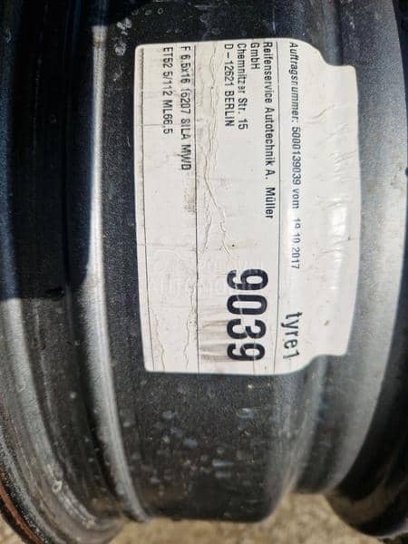 Čelične felne  16" 5 x 112