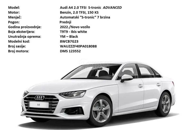Audi A4 2.0 TFSI S TRONIC Audi A4 2.0 TFSI S TRONIC