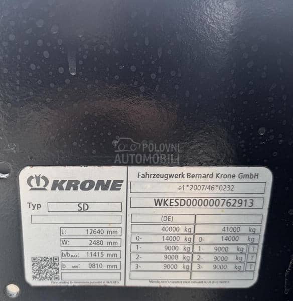 Krone SD DA08CLSA  45FT