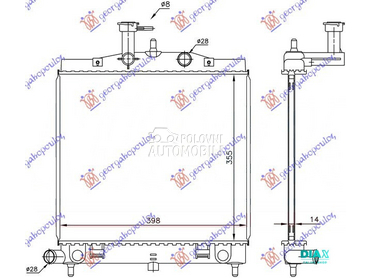 HLADNJAK MOTORA (35.5x39.5) za Kia Picanto od 2008. do 2011. god.