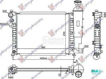 HLADNJAK MOTORA XN (39x32) za Peugeot 106 od 1996. do 2003. god.