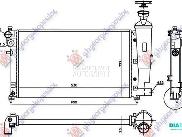 HLADNJAK MOTORA XN/XR (530x322 za Peugeot 106 od 1996. do 2003. god.