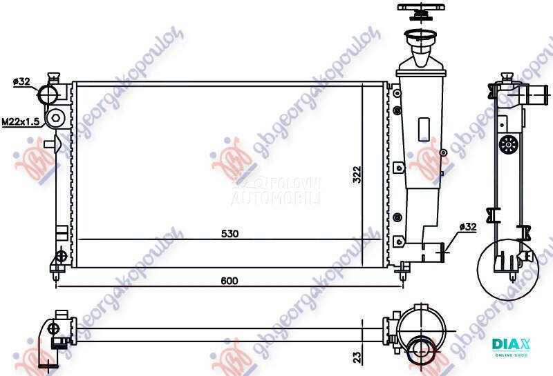 HLADNJAK MOTORA XN/XR (530x322