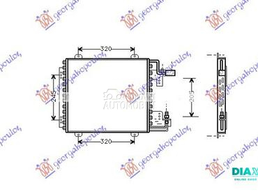 HLADNJAK KLIME (39x380) za Renault Clio od 1996. do 1998. god.