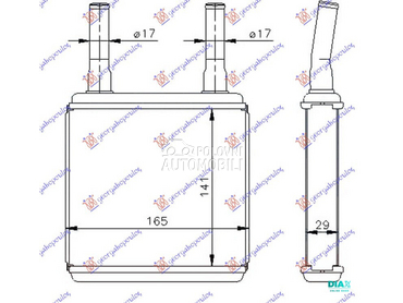 GREJAC KABINE (140x165x26) za Hyundai Atos od 1999. do 2003. god.