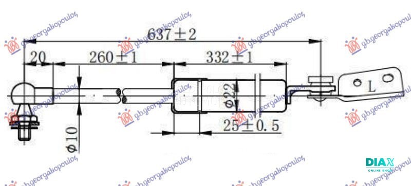 AMORTIZER GEPEK VRATA (637L-31