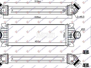 HLADNJAK INTERKULERA 2.2 TDCI za Ford Transit Connect od 2006. do 2013. god.