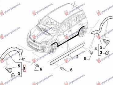RUB PLASTICNI PREDNJEG... za Fiat Panda za 2012. god.