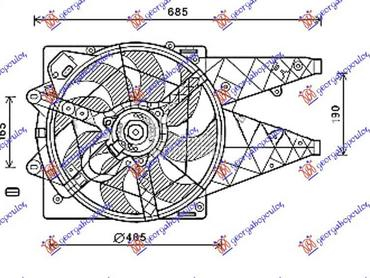 VENTILATOR KOMPLET... za Fiat Doblo od 2009. do 2015. god.