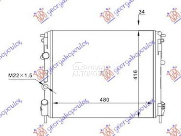 HLADNJAK MOTORA... za Renault Clio od 1998. do 2001. god.