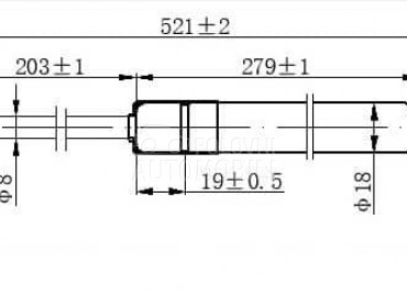 AMORTIZER GEPEK VRATA 635... za Škoda Rapid od 2012. do 2019. god.