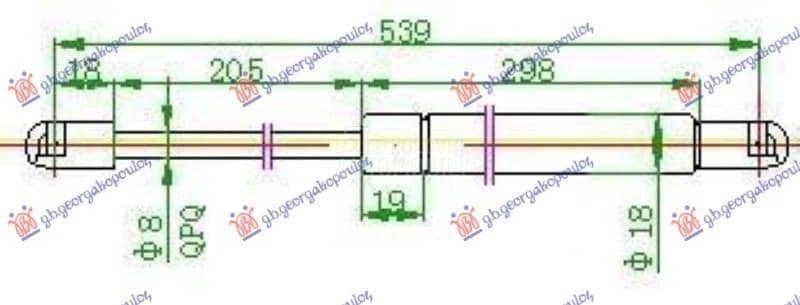 AMORTIZER GEPEK VRATA 520...