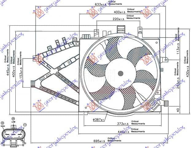 VENTILATOR HLADNJAKA...