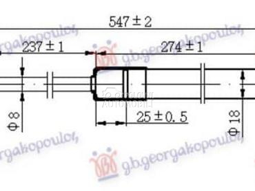 AMORTIZER GEPEK VRATA 290... za Nissan Micra od 1992. do 1998. god.