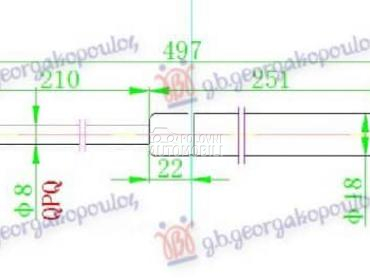 AMORTIZER GEPEK VRATA 590... za Renault Laguna od 2007. do 2015. god.