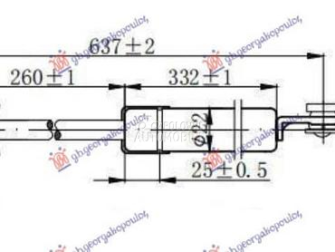 AMORTIZER GEPEK VRATA 315... za Subaru Forester od 1998. do 2002. god.