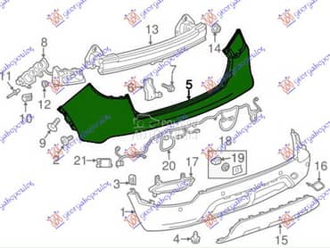 ZADNJI BRANIK PM GORNJI za Opel Mokka za 2016. god.
