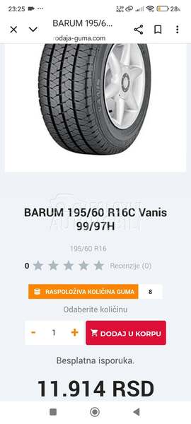 Barum 195/60 R16 Letnja