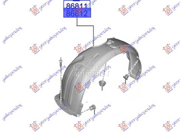 POTKRILO PLASTICNO Levo za Hyundai i20 od 2020. do 2024. god.