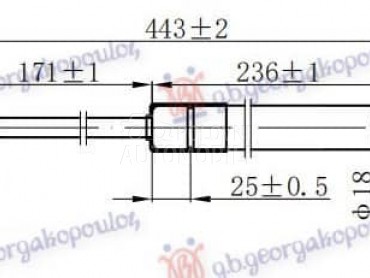 AMORTIZER GEPEK VRATA 455... za Toyota Auris od 2010. do 2012. god.